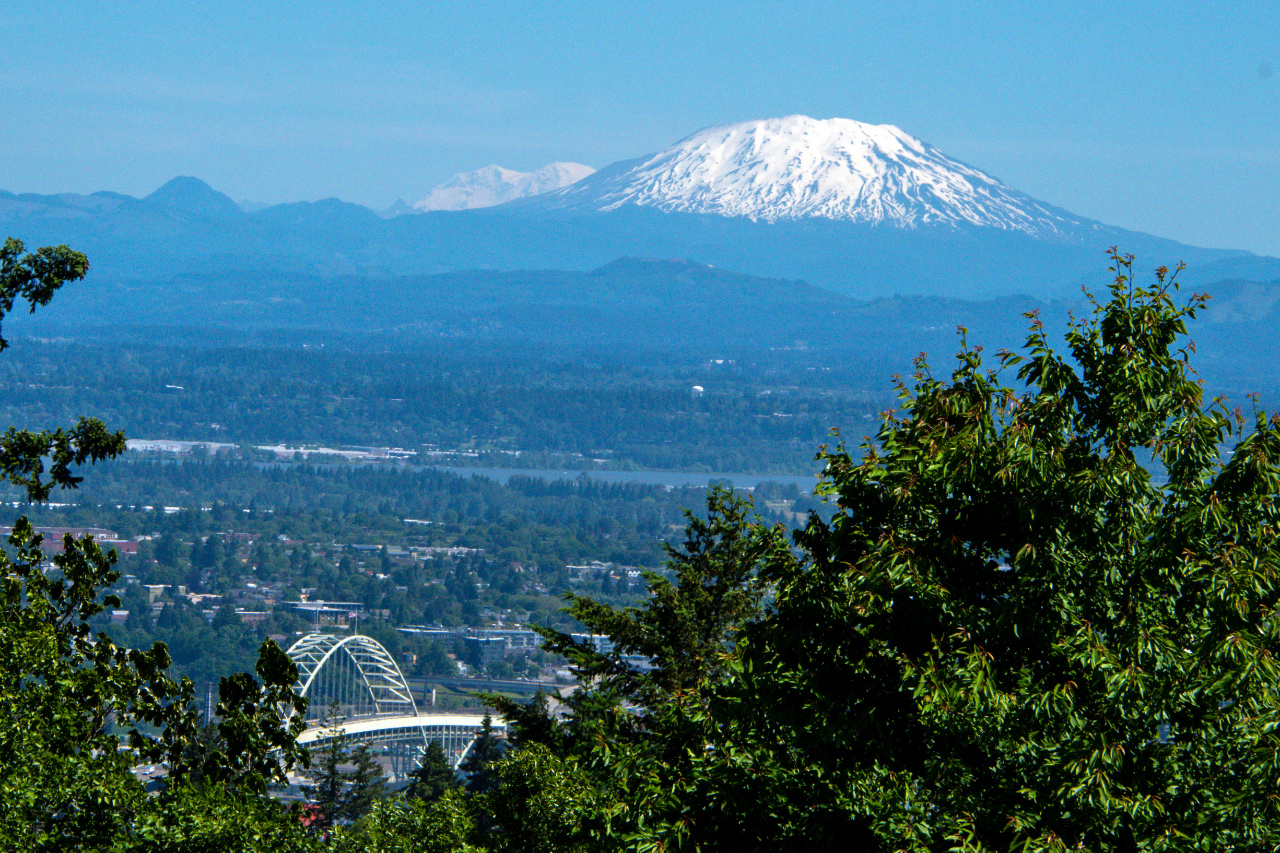 Snow Covered Volcanos on the First Outing of Summer